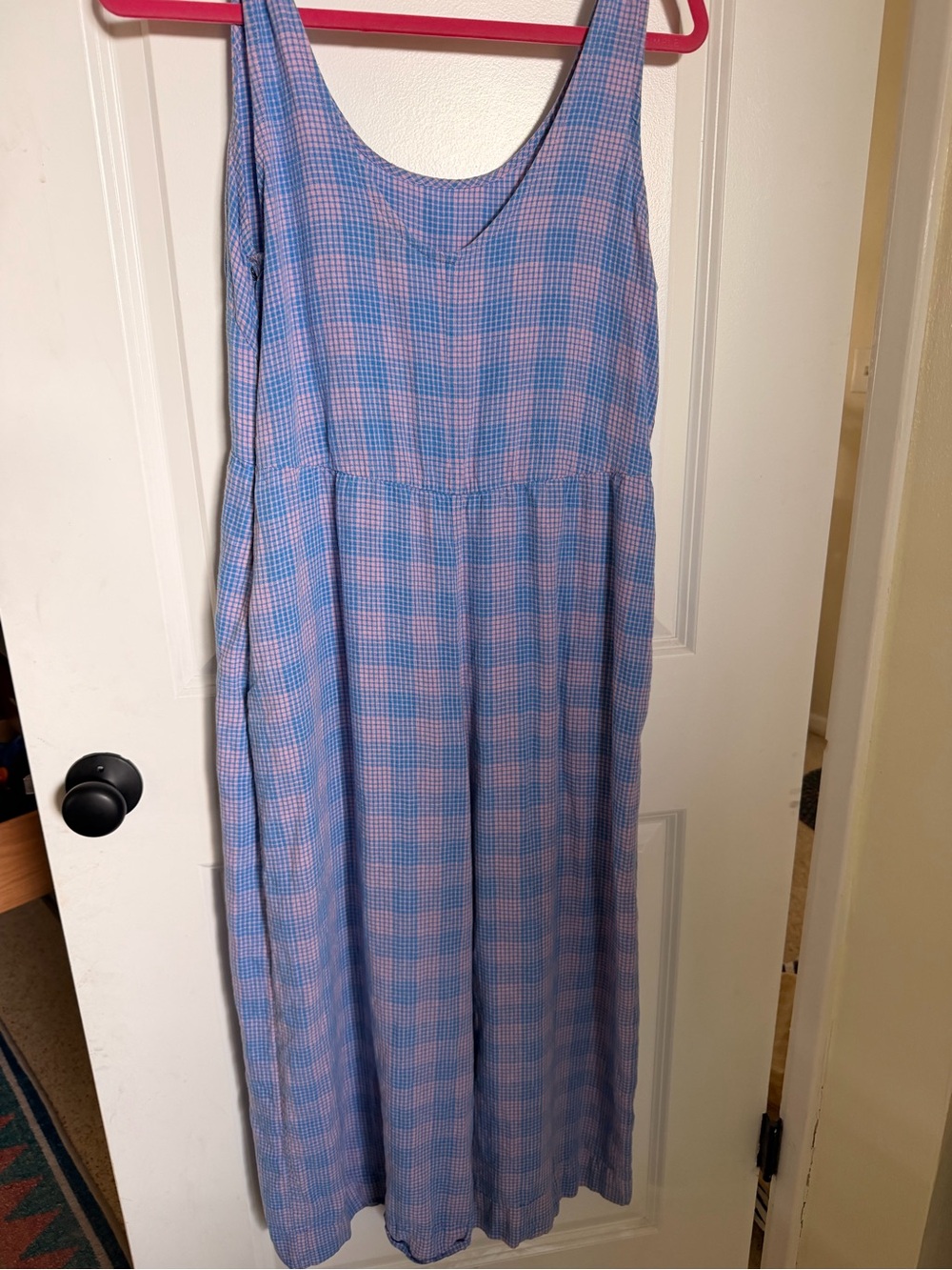 Patagonia Blue and Pink Gingham Sleeveless romper